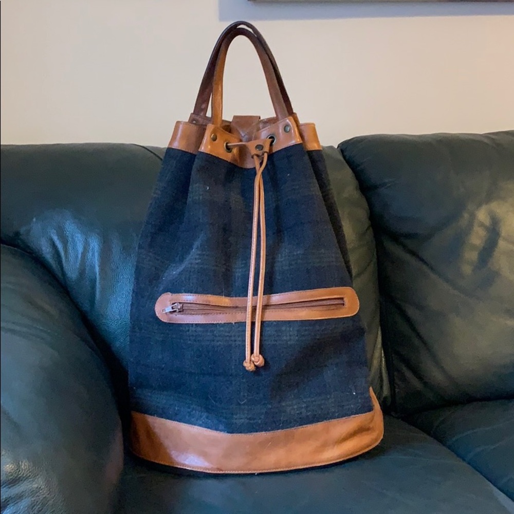 Vintage Wool & Leather Bag - Made in Italy